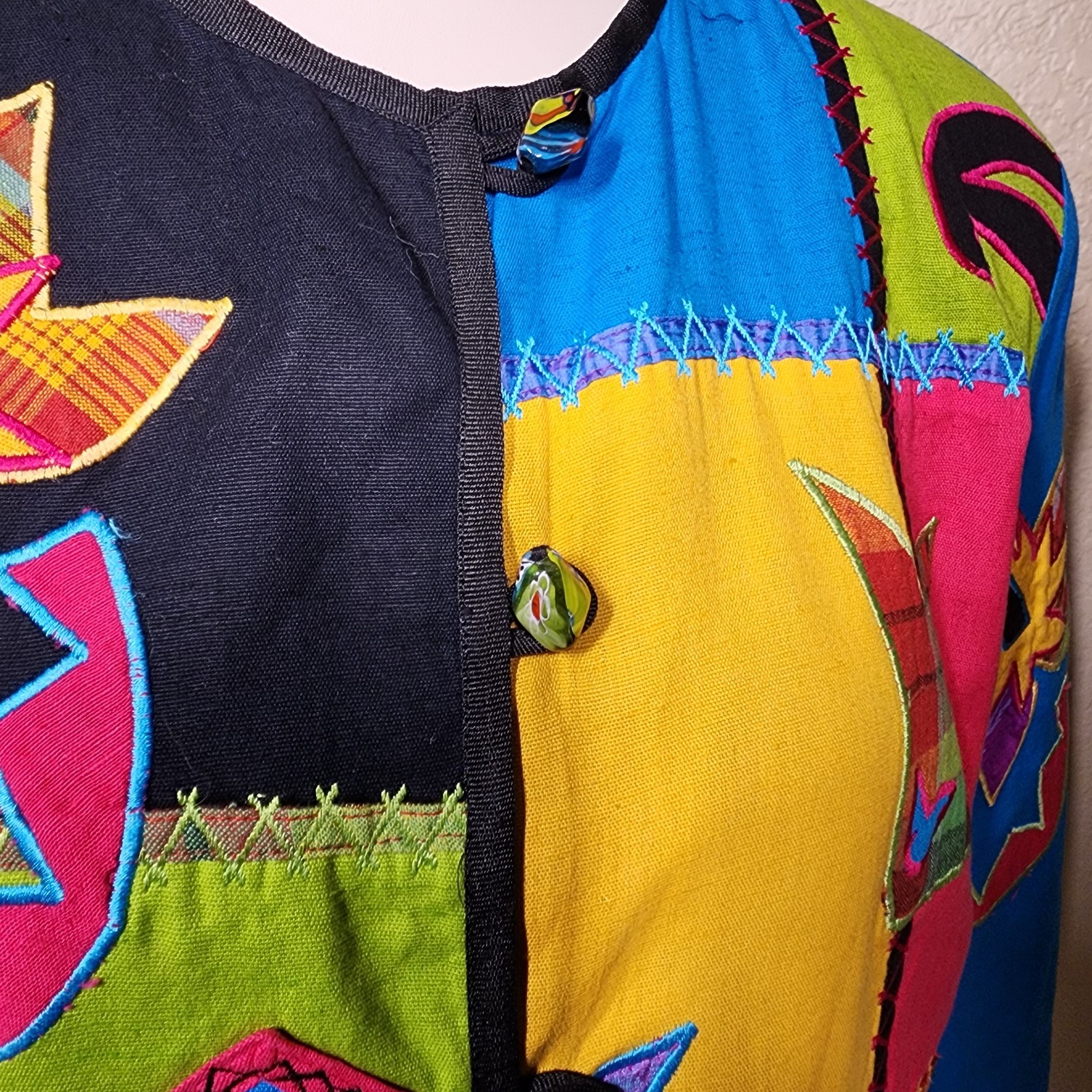 Allure Boutique Women’s Patchwork Jacket Small Co… - image 3