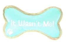 Greenbrier Kennel Club Bone-Shaped Dog Toy with Sentiments, 8.5x4.5x1 in