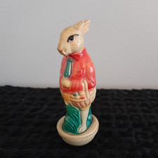 Antique vintage 1930s  Celluloid Roly Poly Easter Bunny Rabbit German 4"
