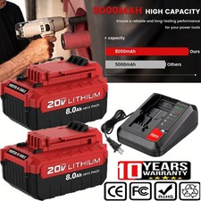 2PACK for PORTER CABLE 20V 20 Volt Lithium Battery /Charger Max PCC680L PCC685L