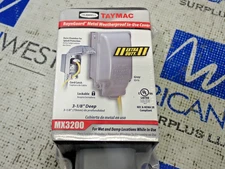 Hubbel TAYMAC MX3200 Metal Weatherproof Cover 3-1/8" Deep Gray NEW