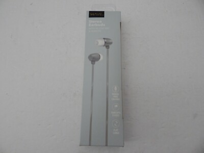 IWAVE Universal Stereo Wired Earbuds With In-Line Mic & Remote Silver New