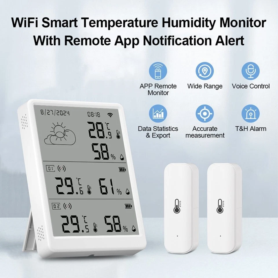 Wireless Hygrometer with App Control for Temperature and Humidity Tracking - Image 2 of 4