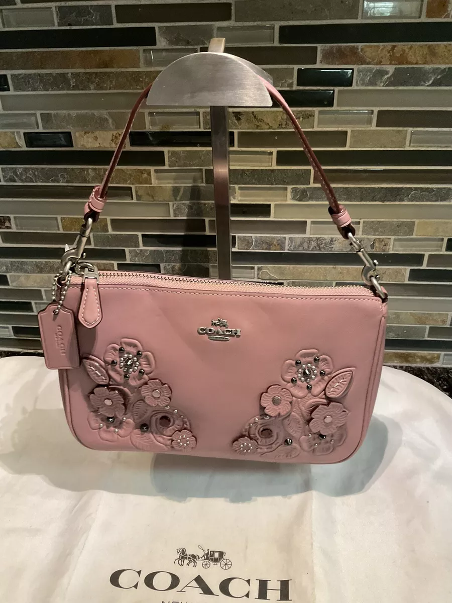 Authentic Coach Pebbled Leather Nolita 15 Mini Vintage Rose Print