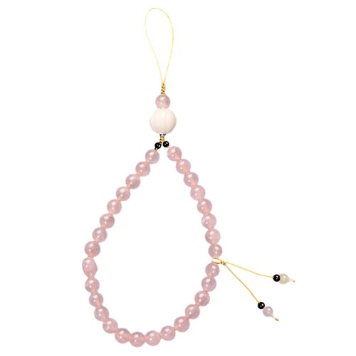 Chaîne de téléphone portable en cristal rose pour femme bracelet en perles naturelles - Photo 10/12