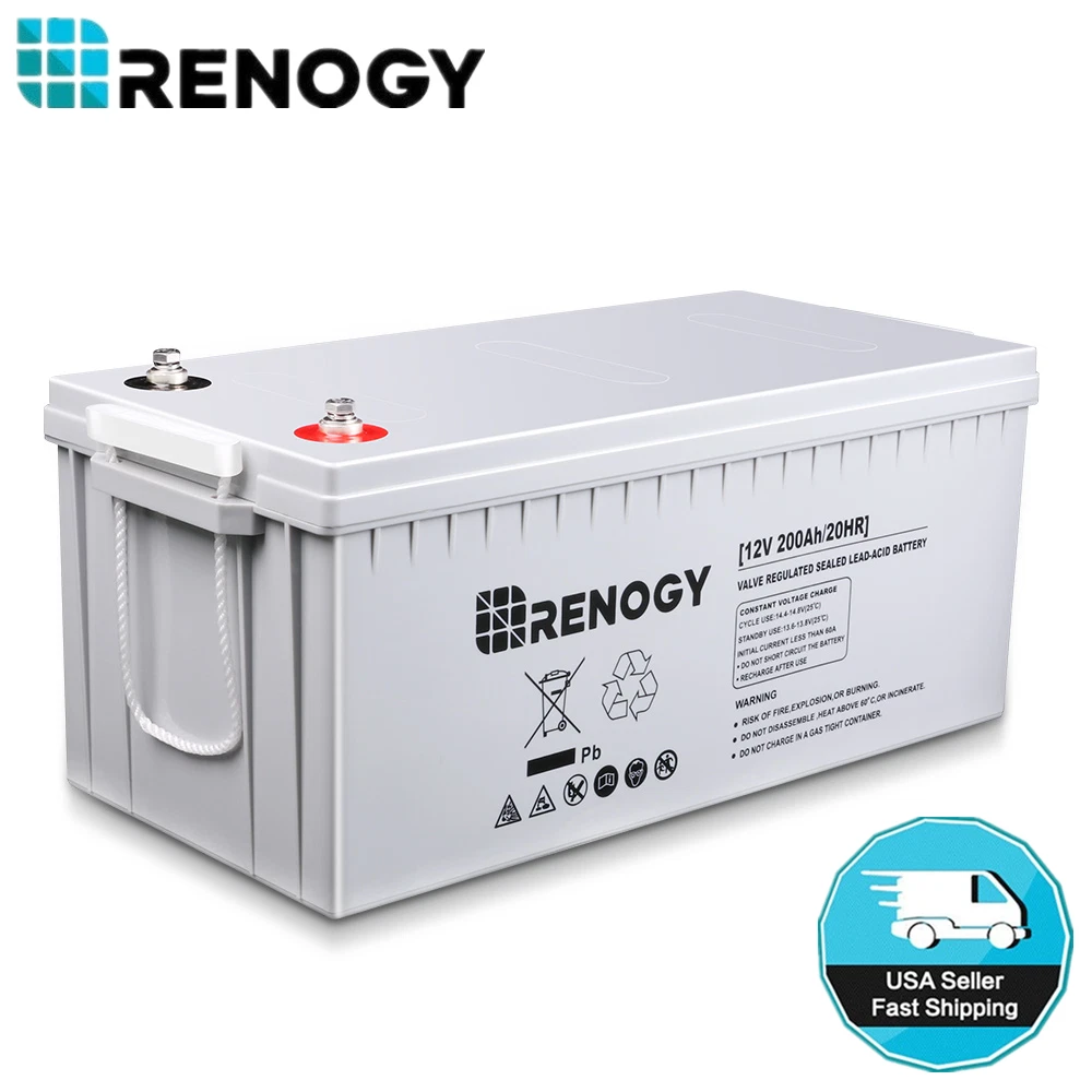  Deep Cycle Agm Battery 12 Volt 200AH for RV, Solar, Marine, and  Off-Grid Applications : Automotive