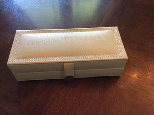 Pottery Barn Mckenna Leather Travel Jewelry Case Ivory New Sold