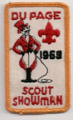 V BSA Patch, DuPage Area Council, Illinois, 1969 Scout Showman
