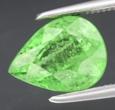 1.93ct 8.8x6.7mm Pear Natural Shocking Green Tsavorite Garnet Gemstone, Tanzania