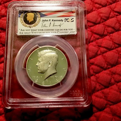 2014 P 50C PROOF SILVER KENNEDY 50c SIGNED, PCGS PR70 DCAM FIRST STRIKE.