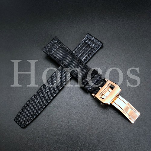 20/21/22mm nylon canvas black leather strap band Fits for IWC Mark XVIII PILOT'S - Picture 63 of 77