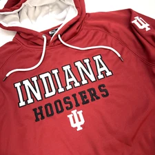 Indiana Hoosiers Stadium Athletics Active Hoody Sweatshirt Men XL Red Logos
