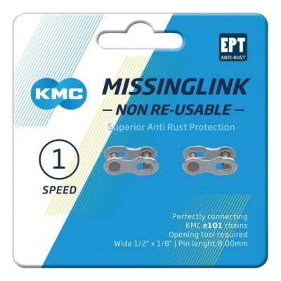 KMC Missing Link 101NR EPT Silver 1/2'' X 1/8'' 2 Stück