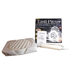 Emson Tasti Press Gourmet Dumpling Press Trays Vintage 1997 4 Pc Set w/Book