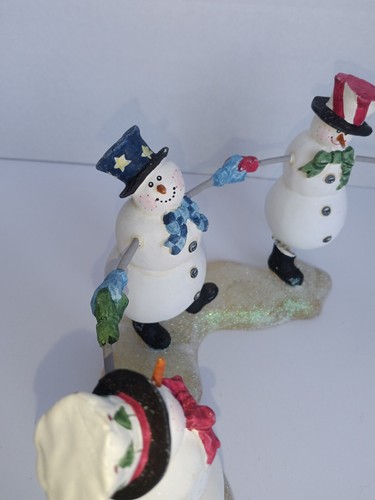 Three Snowmen Figurine Dancing to German "O'Tannen Baum" by Jolly Foilles 2001 - Picture 6 of 18