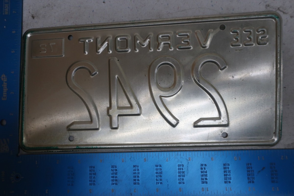 Vermont License Plate Tag 1973 73 2942 | eBay