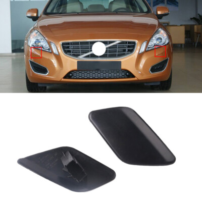 39793953 Pair Right+Left Headlight Washer Nozzle Cover Fit for Volvo S60 V60 ...