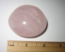 2" BEAUTIFUL TUMBLED POLISHED NATURAL ROSE QUARTZ CRYSTAL PALM STONE  90.2g 1