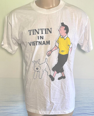 Tintin In Vietnam T Shirt Vintage 80s 90s Dog White Extra Large