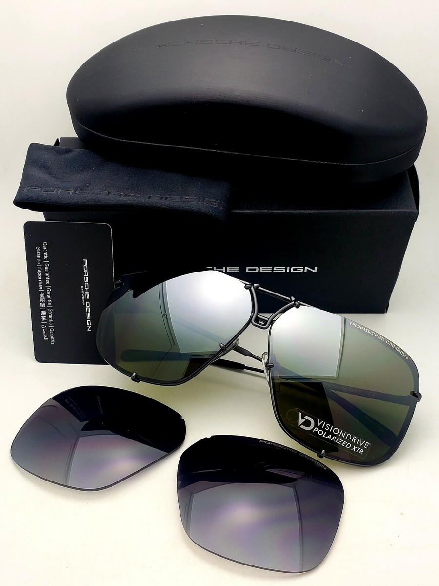 PORSCHE DESIGN Titanium Aviator Sunglasses P'8928 A Gunmetal 67-10