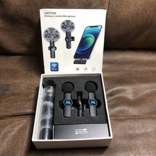 Leettus Black Interviews Vlog Short Video Wireless Lavalier Microphone 2pcs NEW