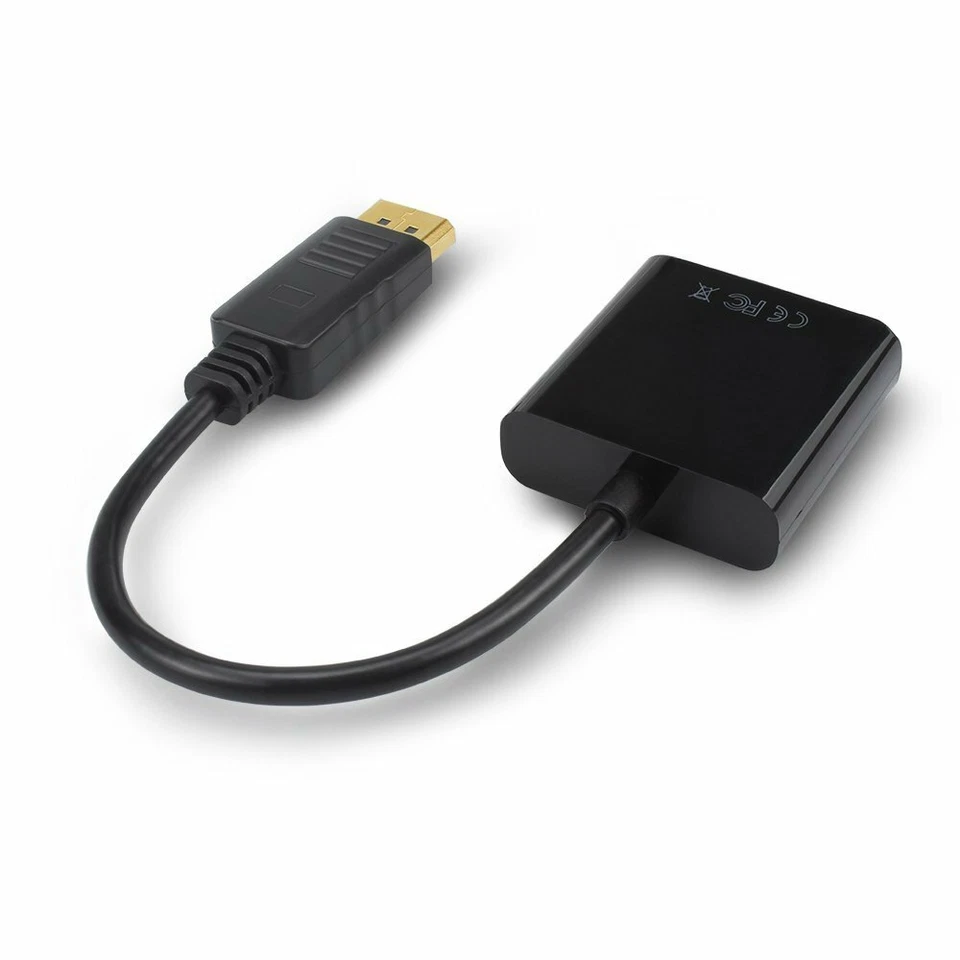 Displayport > VGA Adapter / DP Stecker > VGA Buchse PC TV Kabel Konverter 15cm  - Bild 3 von 4