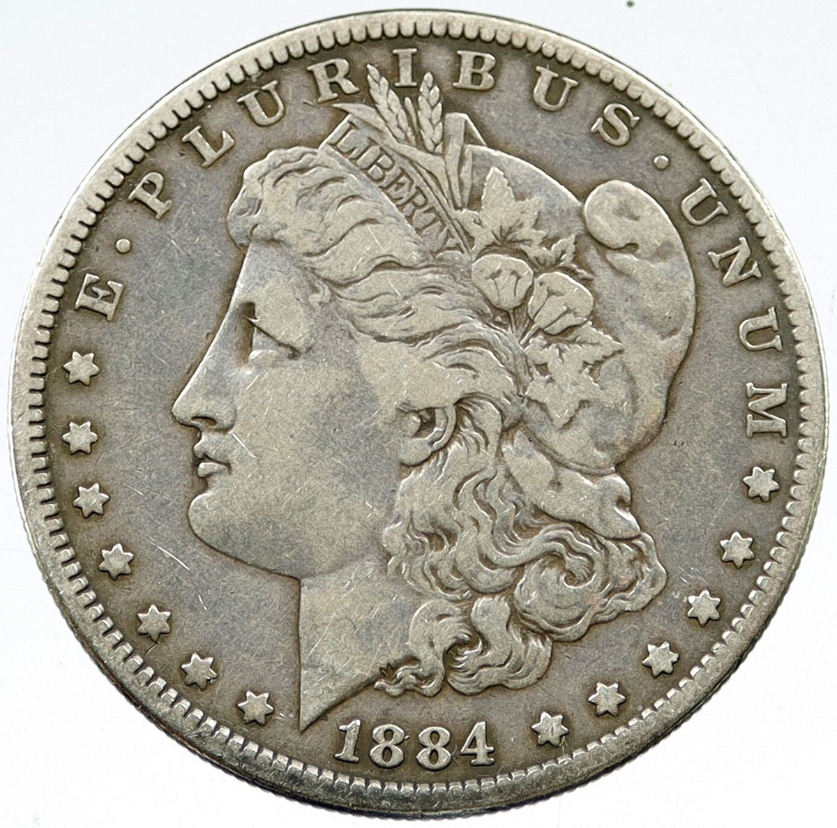 1884 P UNITED STATES of America Old SILVER Morgan US Dollar Coin