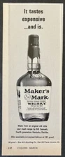 1966 Maker's Mark Kentucky Straight Bourbon Whisky Loretto KY Vintage Print Ad
