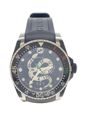 腕時計その他 GUCCI Woman Watch Black YA136323 GUCCI YA136323 Men's Black Dive Snake Divers Quartz Analog