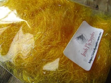Irish Fly Supplies Golden olive Glass Blue Uv Flash Dubbing Faux seals fur.