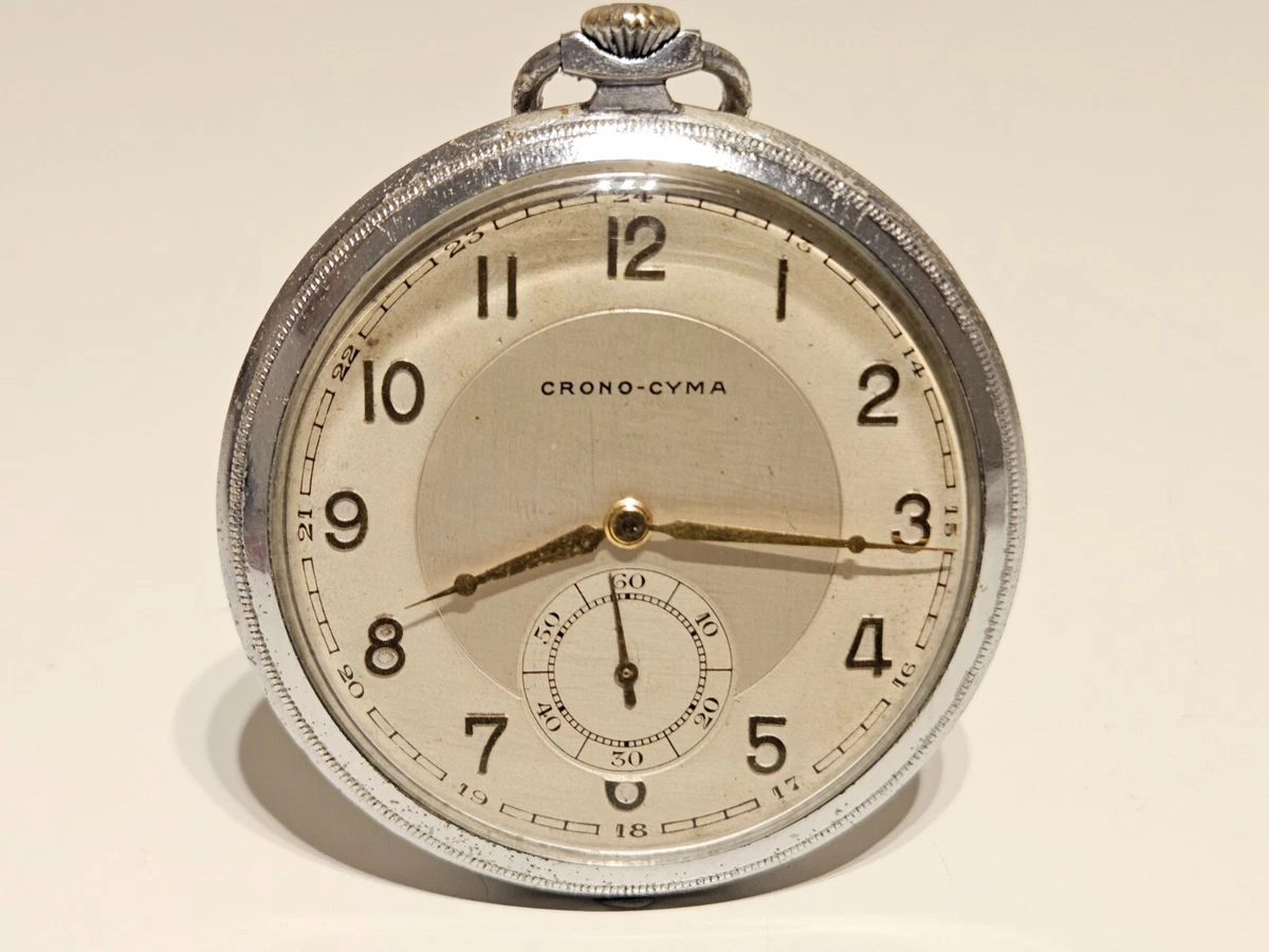 Cyma Pocket Watch Pocket Watches with Vintage 15 Jewels for sale 