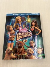 Barbie and Her Sisters in the Great Puppy Adventure (BLU-RAY/DVD) Great /Slip!