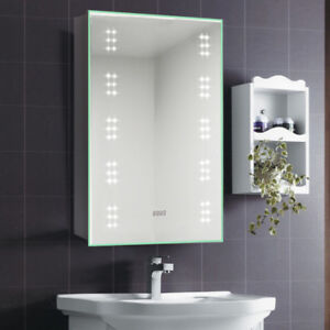 Anti Fog Illuminated Led Bathroom Mirror Cabinet With Shaver