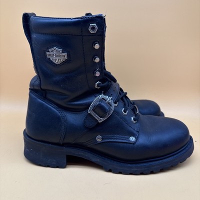 HARLEY DAVIDSON Faded Glory Mens Size 9 Steel Toe Motorcycle Boots Biker Logo