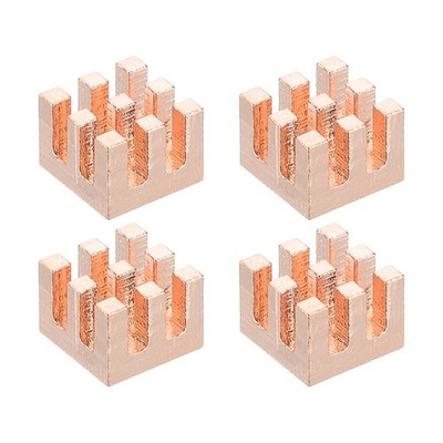 4 Pcs Copper Heatsink 8x8x6mm, Heat Sink Cooler Radiator for Raspberry Pi