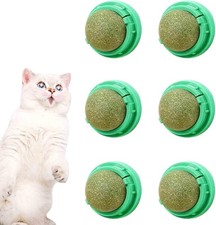 6 PCS Catnip Balls - Roller That Stick On Wall Green