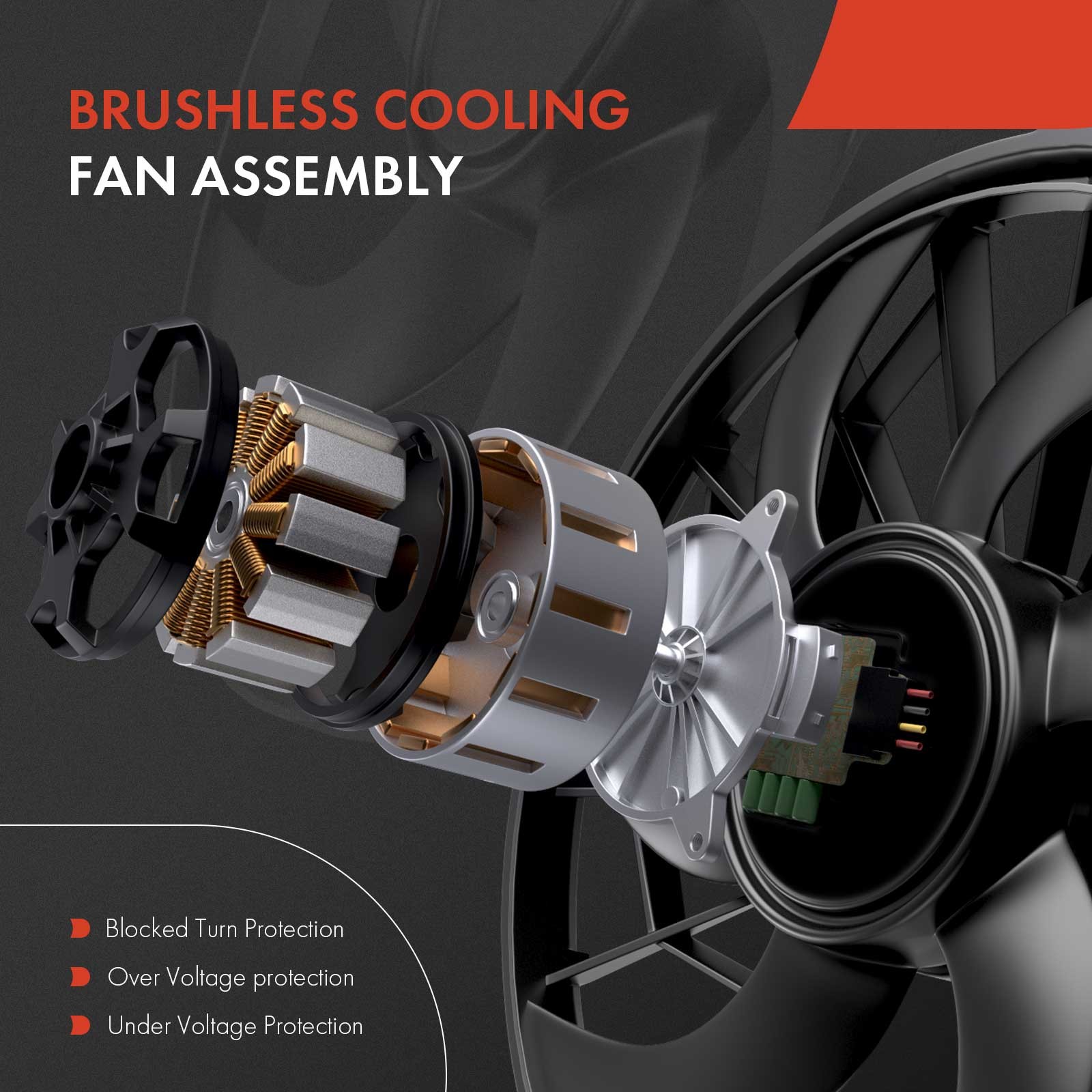 A-Premium Radiator Fan Assy with Shroud for Maserati Ghibli Levante Quattroporte