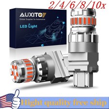 2/4X AUXITO3157 3156 Blink Red LED Brake Tail Stop Signal Light Bulb Error Free