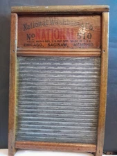 Vintage National Washboard Co., Washboard #510, With Glass Washing Surface