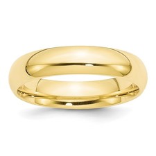 10K Yellow Gold 5mm Comfort Fit Wedding Band Solid Ring Sizes 4 - 14