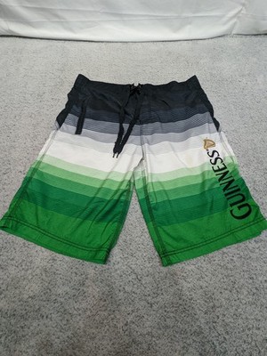 Guiness Beer Board Shorts Green Striped Medium  35'' Beach Surf Official Merch