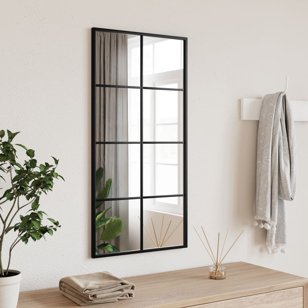 VidaXL Specchio da Parete Nero 40x80 cm Ferro - Arredo Industriale Casa