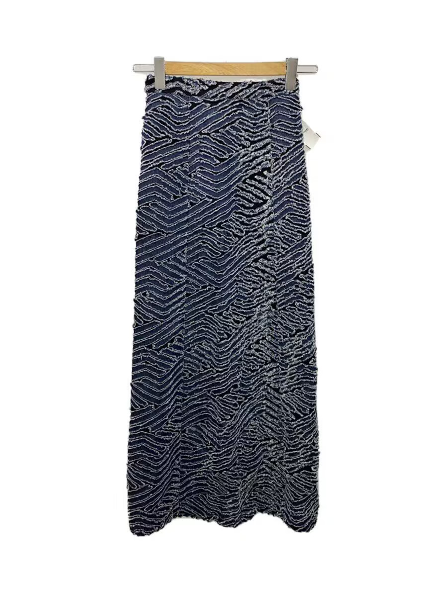 AMERI Long Skirt M Polyester Indigo Allover 01410… - image 1