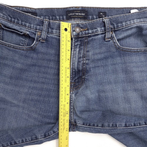 Lucky Brand 221 Straight Jeans Mens 38x33 Blue Stretch Designer USA 12" Rise - Picture 6 of 9