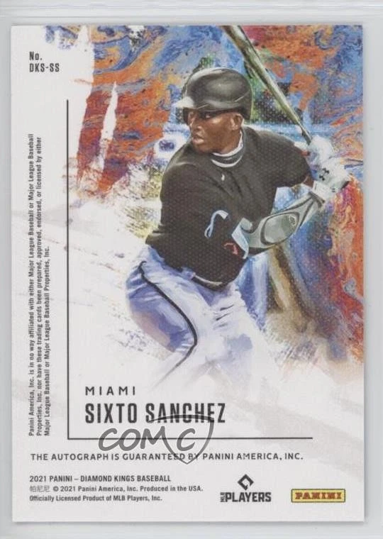 2021 Panini Diamond Kings Holo Silver /99 Sixto Sanchez Jesus Rookie Auto RC - Image 2 of 2