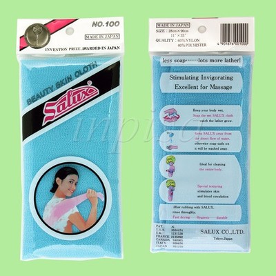 SALUX  Blue JAPANESE BEAUTY SKIN CLOTH BATH BODY TOWEL EXFOLIATING WASH CLOTH