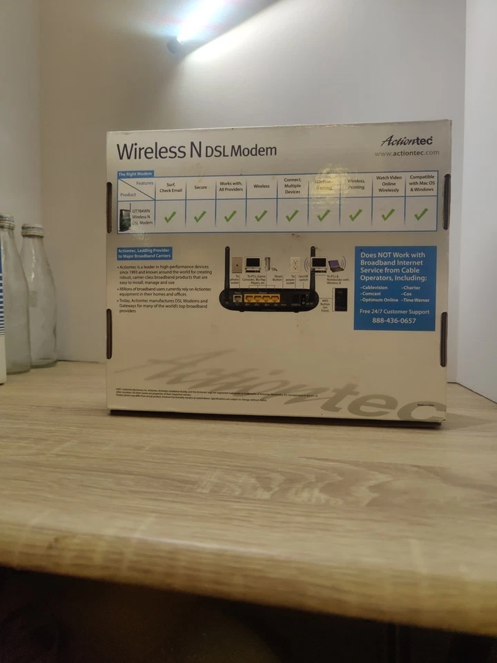Actiontec✨GT784WN-01✨Wireless N DSL Modem Router✨ 300 Mbps WiFi - Image 3 of 3