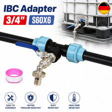 IBC Adapter Verbindungsset f&uuml;r 3/4 Tanks Nebeneinander Schwanenhals Auslaufhahn