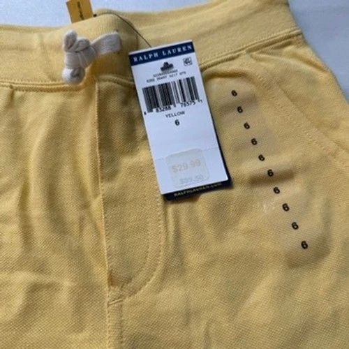 Pantalones Cortos Deportivos Polo Ralph Lauren Niños Amarillo Logo Talla 6 Nuevos con Etiquetas Foto 2 de 4