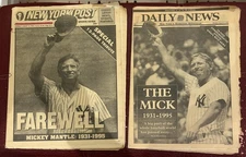 New York Daily New & NY Post  - Mickey Mantle Death Full Papers August 14, 1995
